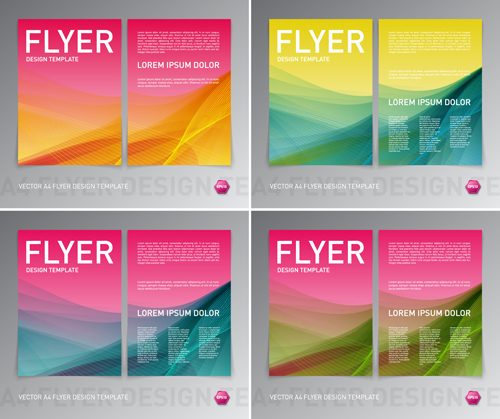 Colored flyer abstract design vector 03