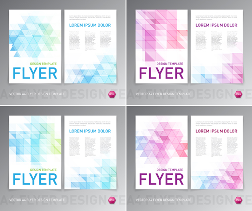 Colored flyer abstract design vector 05