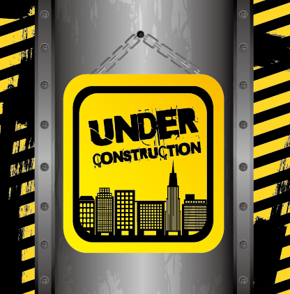 warning sign construction background 