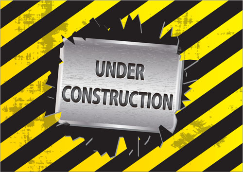 warning sign construction background 