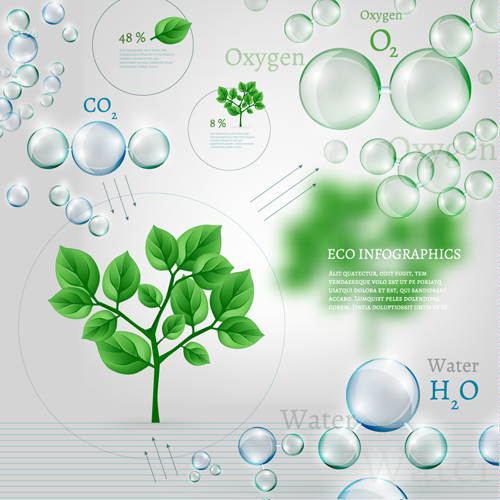 Eco data infographic vector template material 05