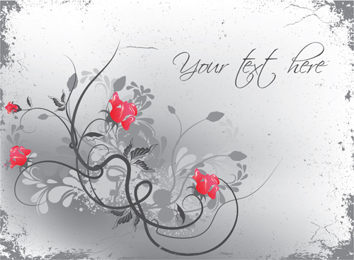Flower illustrations vector background 13
