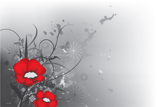 Flower illustrations vector background 14