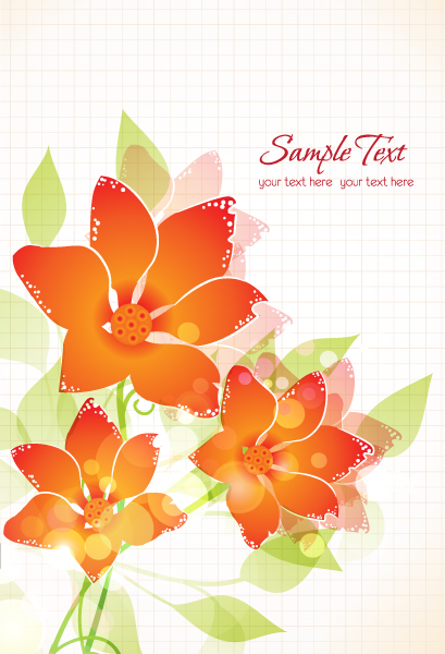 Flower illustrations vector background 15