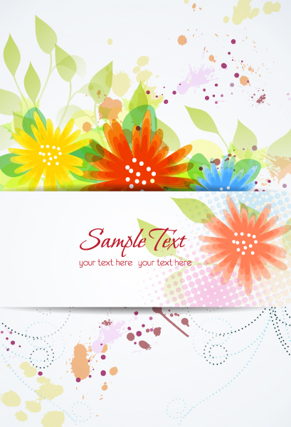 Flower illustrations vector background 16