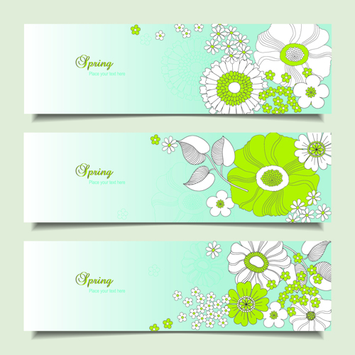 vector material spring flower banner 