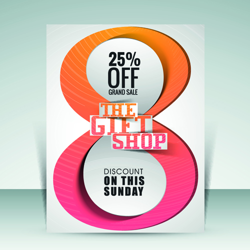 Flyer and cover brochure with magazine vector illustration 03