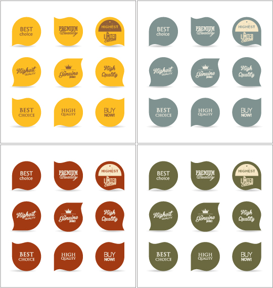 Funny retro label vector material set 01