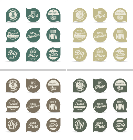 Funny retro label vector material set 02