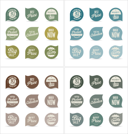 Funny retro label vector material set 04