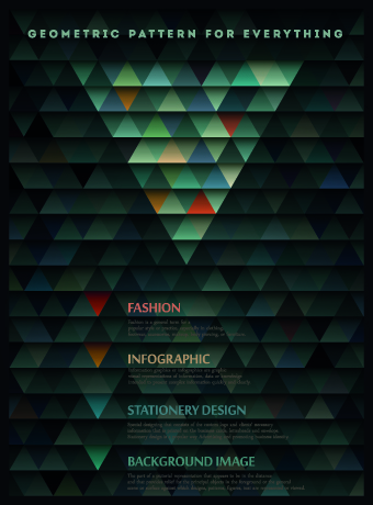 Geometric shapes Dark backgrounds vector 01