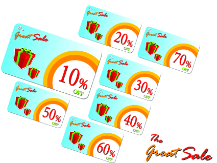 Creative Gift cards discount design vector 05