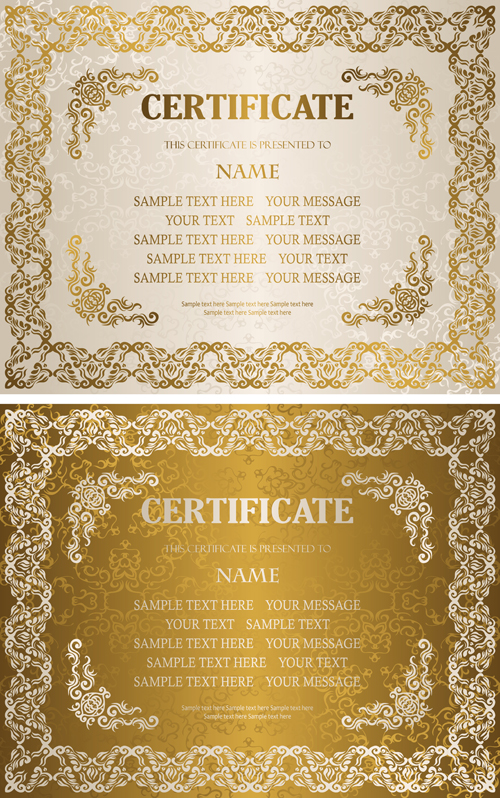template golden certificate 