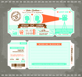 Honeymoon Travel ticket vector 01