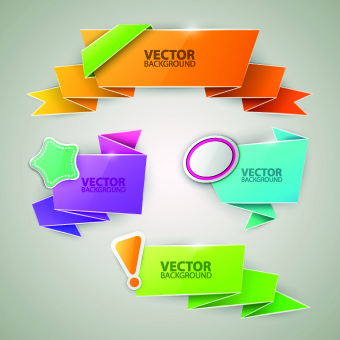 Creative origami banner vector graphics 01