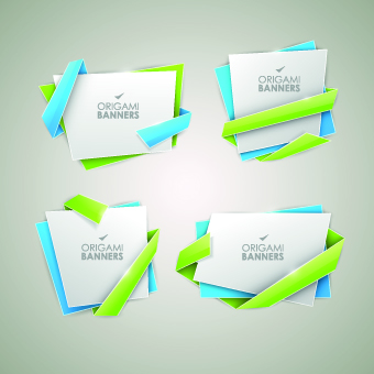 Creative origami banner vector graphics 04