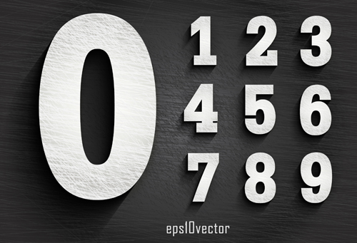 Paper textures numbers vector