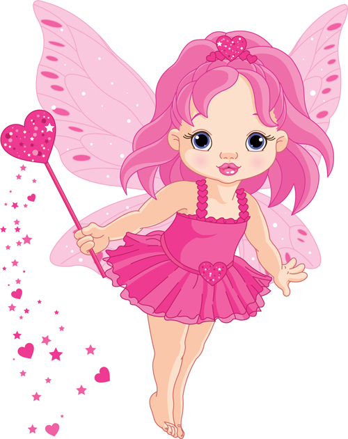 Cute Princess design vector set 01