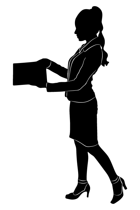Professional Women vector silhouettes set 01