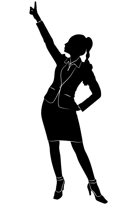 Professional Women vector silhouettes set 03