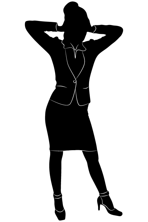 Professional Women vector silhouettes set 05