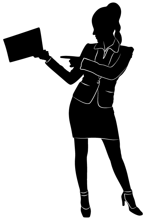 Professional Women vector silhouettes set 13