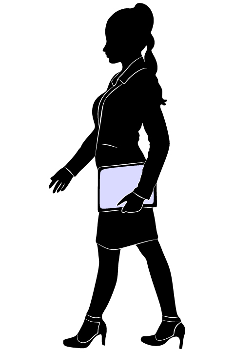 Professional Women vector silhouettes set 15