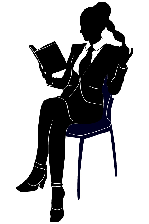 Professional Women vector silhouettes set 21
