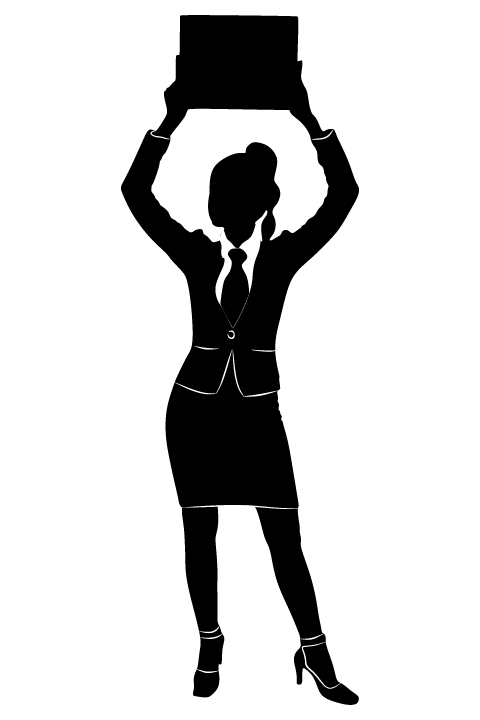 Professional Women vector silhouettes set 23