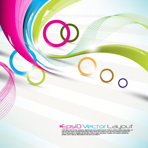 Set of ornate waves vector background 02