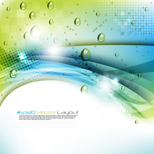 Set of ornate waves vector background 01