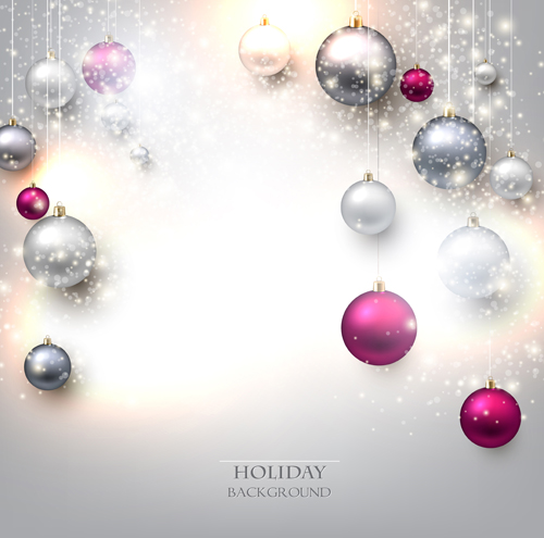 shiny holiday baubles background 