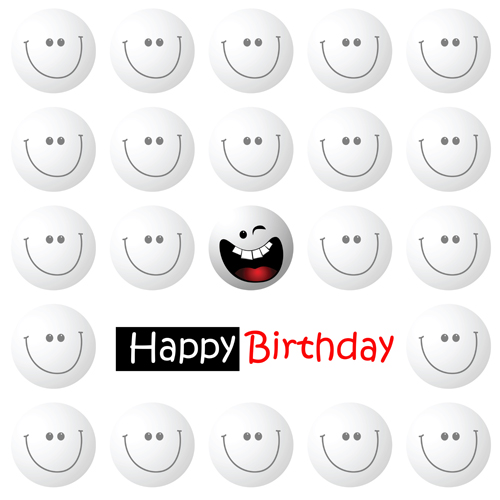 Smile face happy birthday card vector