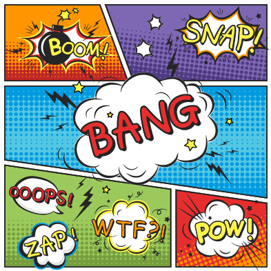 Speech bubbles cartoon explosion styles vector set 02