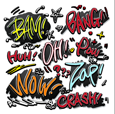 Speech bubbles cartoon explosion styles vector set 10