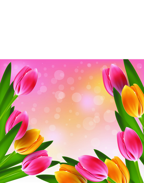 Vector set of spring flowers design graphics 06