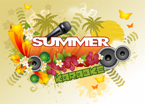 Summer concerts art background vector