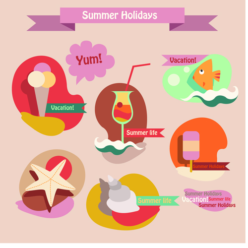 r holiday food with travel vector 01 Summer holiday food with travel vector 01