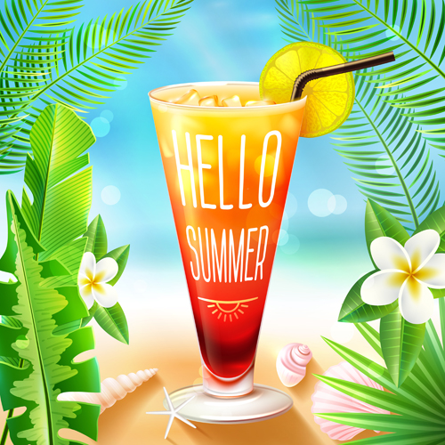 Summer holiday happy beach background vector 04