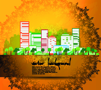 Vector set of Urban design background 01