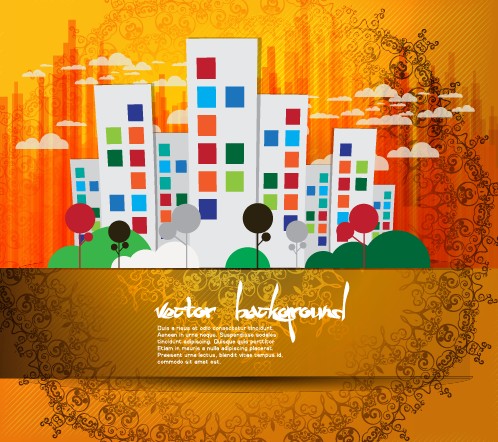 Vector set of Urban design background 02