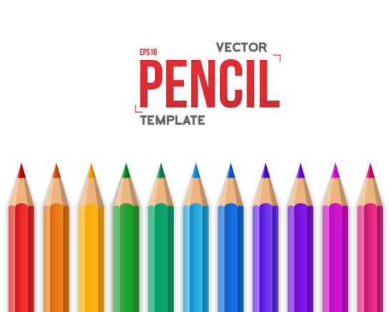 template pencil colored background 