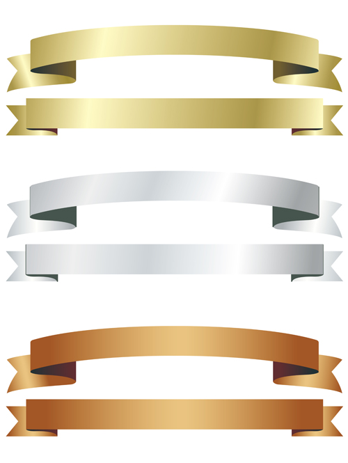 Vintage paper ribbon banners vector