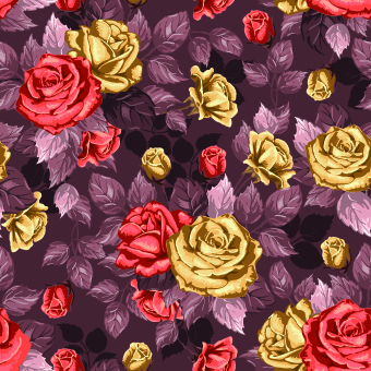 vector graphic seamless roses pattern vector pattern 
