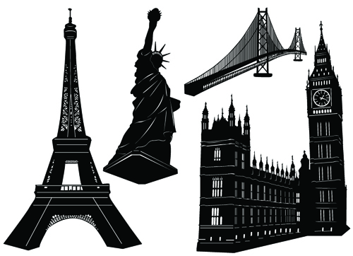 world famous buildings world silhouettes silhouette famous buildings 