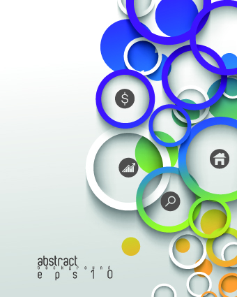 Modern abstract shapes background vector 04