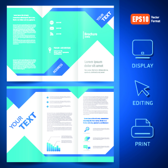 Creative brochure and booklet tri fold design vector 01