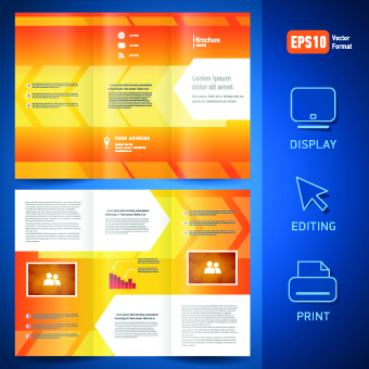 Creative brochure and booklet tri fold design vector 02