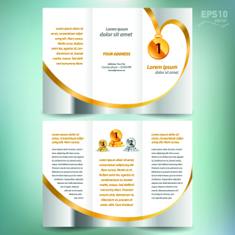 Creative brochure and booklet tri fold design vector 03