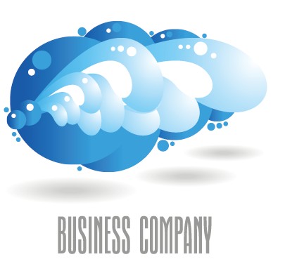 Creative blue style business logos vector set 04